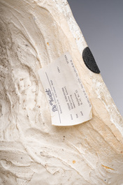 C&eacute;sar Schroevens (1884-1972): The embrace, patinated plaster, dated 1943