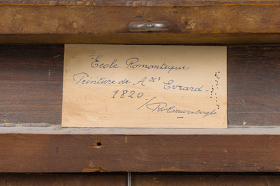 Ad&egrave;le Evrard (1792-1889): Nature morte de chausse aux raisins et volaille, huile sur panneau, dat&eacute; 1820