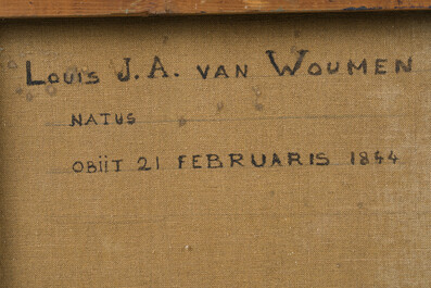 &Eacute;cole belge: Portrait de Louis Joseph Antoine Van Woumen, huile sur toile, 19&egrave;me si&egrave;cle