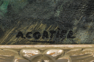 Am&eacute;d&eacute;e Cortier (1921-1976): Two landscapes, oil on paper marouflated on board (?)