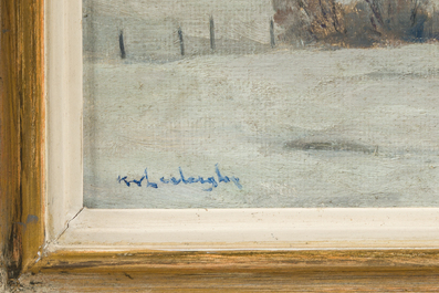 Karel Van Lerberghe (1889-1953): Drie diverse landschappen, olie op board, &eacute;&eacute;n gedateerd (19)41