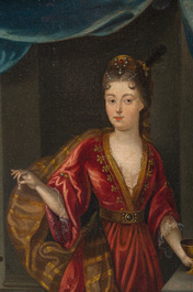 French school, follower of Fran&ccedil;ois de Troy (1645-1730): Portrait of Anne Louise B&eacute;n&eacute;dicte de Bourbon as Cleopatra, oil on canvas, 18th C.