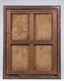 Jan Baptist Bosschaert (1667-1746, attribu&eacute; &agrave;): Fleurs dans un vase sur un socle, huile sur toile, 18&egrave;me si&egrave;cle