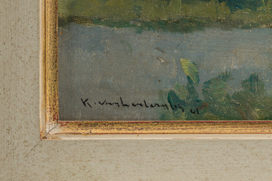 Karel Van Lerberghe (1889-1953): Drie diverse landschappen, olie op board, &eacute;&eacute;n gedateerd (19)41