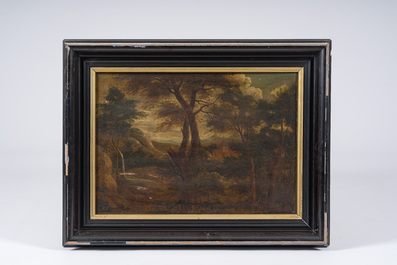 Dutch school: Landscape with a country house, oil on canvas, 18th C.