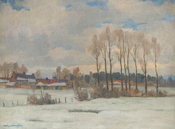 Karel Van Lerberghe (1889-1953): Drie diverse landschappen, olie op board, &eacute;&eacute;n gedateerd (19)41