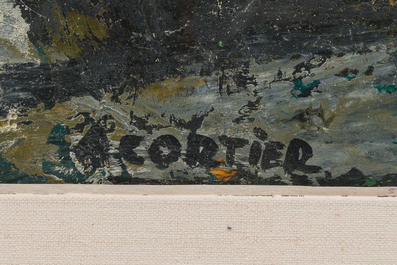 Am&eacute;d&eacute;e Cortier (1921-1976): Two landscapes, oil on paper marouflated on board (?)