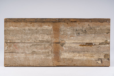 Spanish school, circle of Pedro Garc&iacute;a de Benavarre (15th C.): God the Father and the Holy Spirit surrounded by angels, oil on panel, ca. 1500