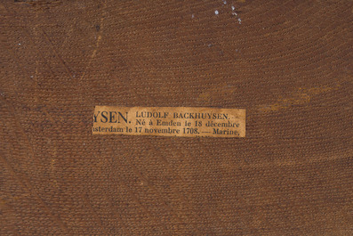 Dutch school, in the manner of Ludolf Bakhuizen (1630-1708): Fishermen busy at work, oil on panel, 17th C.