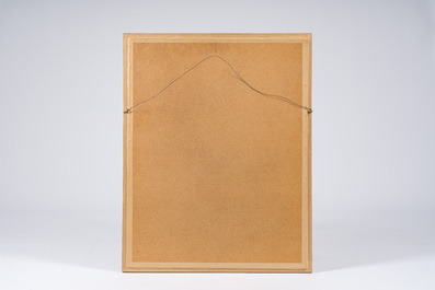 Constant Lambrecht (1915-1993): Op de boerderij, olie op papier