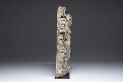 A fine Indian grey sandstone stele depicting Parvati, probably east-India, Pala period, 11th/12th C.