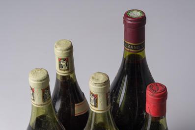 1977-1985 Varied collection, a.o. Domaine Prieur-Brunet Morgeot, Ch&acirc;teauneuf-Du-Pape, 5 bottles