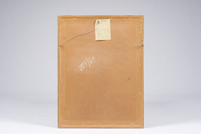 Am&eacute;d&eacute;e Cortier (1921-1976): Composition with circle, oil on paper