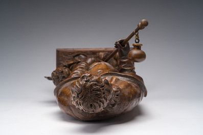 A Flemish chestnut 'Saint Roch' sculpture, 18th C.
