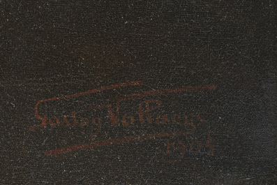 Gaston Van Haeys (19&egrave;me/20&egrave;me si&egrave;cle): Portrait de gentilhomme, huile sur toile, dat&eacute; de 1904