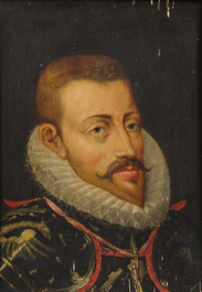 &Eacute;cole flamande: Les archiducs Albert et Isabelle, huile sur panneau, 17&egrave;me si&egrave;cle