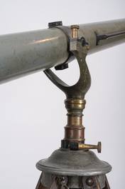 Een 6 inch refractor telescoop op houten driepikkel, Maurice Manent &amp; Secretan, Parijs, begin 20ste eeuw