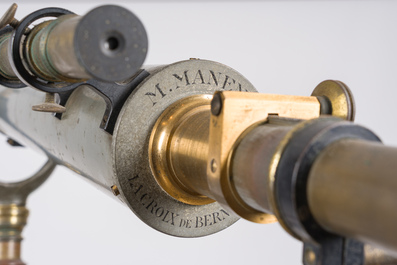 Een 6 inch refractor telescoop op houten driepikkel, Maurice Manent &amp; Secretan, Parijs, begin 20ste eeuw