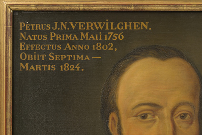 Ecole belge: Double portrait de Petrus Jacobus Nicolaes Verwilghen et Coleta Francisca Antonia Quentin, huile sur panneau, 19&egrave;me si&egrave;cle