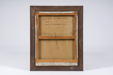 &Eacute;cole belge: Portrait de Louis Joseph Antoine Van Woumen, huile sur toile, 19&egrave;me si&egrave;cle