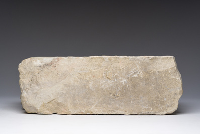 An architectural Balegem limestone fragment with a dragon, probably Flanders, 15th/16th C.