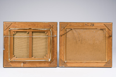 Paul Permeke (1918-1990): Two winter landscape at dusk, oil on board and canvas