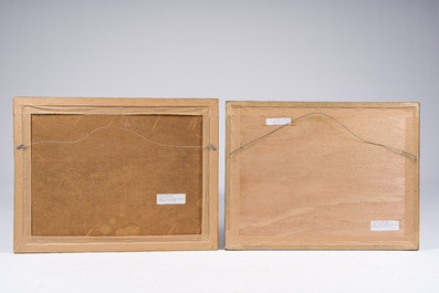 Am&eacute;d&eacute;e Cortier (1921-1976): Two landscapes, oil on paper marouflated on board (?)