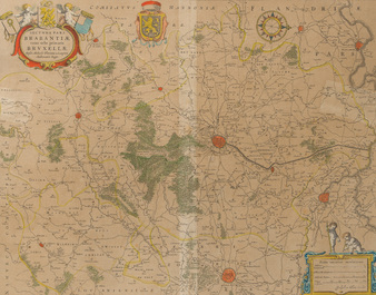 Four hand coloured engraved maps of Belgium, 16th/18th C.