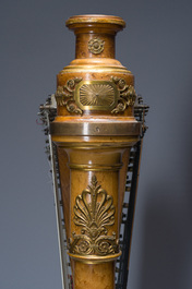 A French gilt bronze mounted wooden Pleyel chromatic harp, number 868, early 20th C.