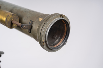 Een 6 inch refractor telescoop op houten driepikkel, Maurice Manent &amp; Secretan, Parijs, begin 20ste eeuw