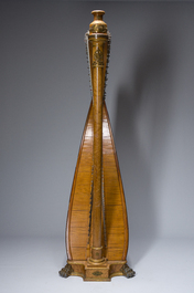 A French gilt bronze mounted wooden Pleyel chromatic harp, number 868, early 20th C.
