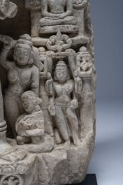 A fine Indian grey sandstone stele depicting Parvati, probably east-India, Pala period, 11th/12th C.