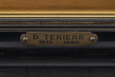 Flemish school, follower of David Teniers (1610-1690): Fun in the inn, oil on panel, 19th C.