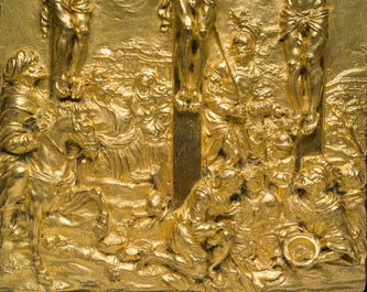 A gilt bronze 'Crucifixion' relief, probably Germany, 17th C.