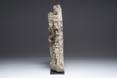 A fine Indian grey sandstone stele depicting Parvati, probably east-India, Pala period, 11th/12th C.