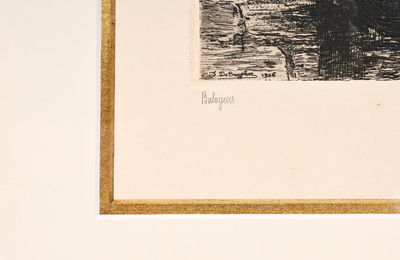 Jules De Bruycker (1870-1945): 'Balayeur de rue', etching, dated 1906