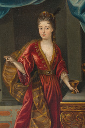 French school, follower of Fran&ccedil;ois de Troy (1645-1730): Portrait of Anne Louise B&eacute;n&eacute;dicte de Bourbon as Cleopatra, oil on canvas, 18th C.