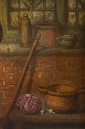 European school: The cozy get-together, oil on canvas, 19th C.