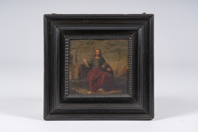 Flemish school: Salvator Mundi, oil on copper, late 17th C.