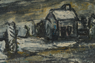 Am&eacute;d&eacute;e Cortier (1921-1976): Two landscapes, oil on paper marouflated on board (?)