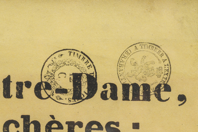 A sales poster for the sale of the boarding school Ledeberg-Pamel nearby Roosdaal, 1868