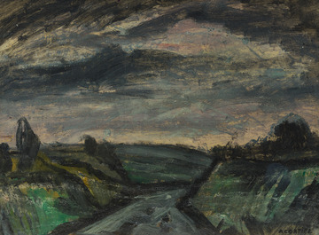 Am&eacute;d&eacute;e Cortier (1921-1976): Two landscapes, oil on paper marouflated on board (?)