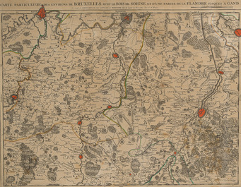 Four hand coloured engraved maps of Belgium, 16th/18th C.