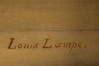 Louis Lampe (1840-?): La couturi&egrave;re &amp; la tricoteuse, huile sur panneau