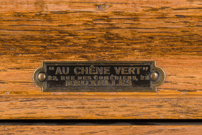 Two wooden filing cabinets, Globe Wernicke and Au Ch&ecirc;ne Vert, and a four compartment storage box, 19th/20th C.
