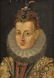 &Eacute;cole flamande: Les archiducs Albert et Isabelle, huile sur panneau, 17&egrave;me si&egrave;cle