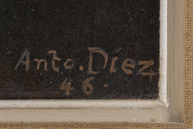 Anto Diez (1914-1992, in de stijl van): De arbeider, olie op doek, gedateerd (19)46
