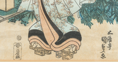 Japanese school: Five ukiyo-e woodblock prints, Edo/Meiji, 19th C.
