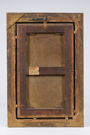 Flemish school, follower of Antonio Allegri da Correggio (1489-1534): Reading Amor, oil on board, 17th C.