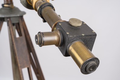 Een 6 inch refractor telescoop op houten driepikkel, Maurice Manent &amp; Secretan, Parijs, begin 20ste eeuw
